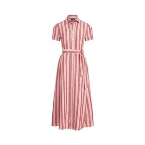 Ralph Lauren candy striped midi linen shirt dress size 12, true classic for $88!